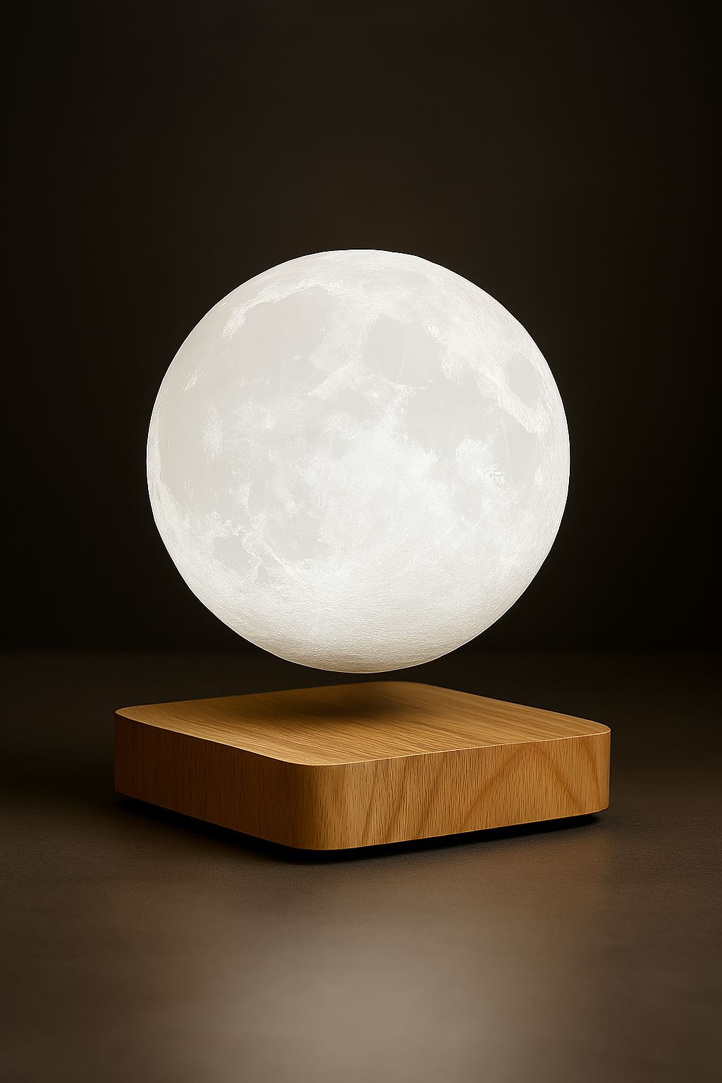 Luminária lua flutuante com levitação magnética