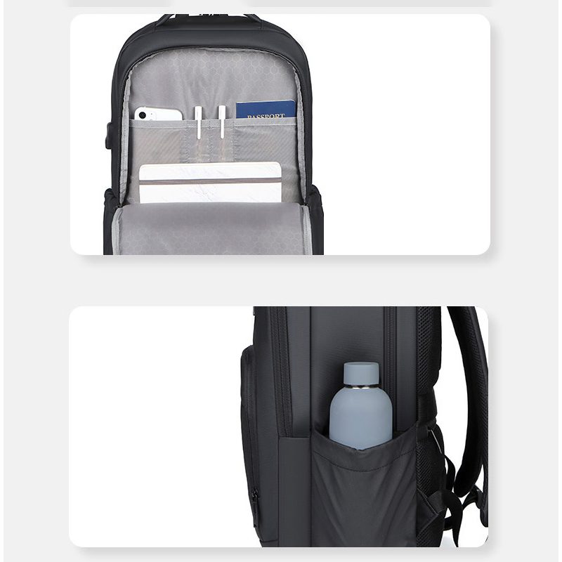 Mochila impermeável unissex com entrada USB para carregamento de bateria de telefone celular (modelo 4) Rede Canan