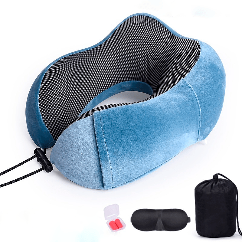 Almofada ortopédica massageadora de pescoço para viagem com máscara e protetor auditivo Rede Canan