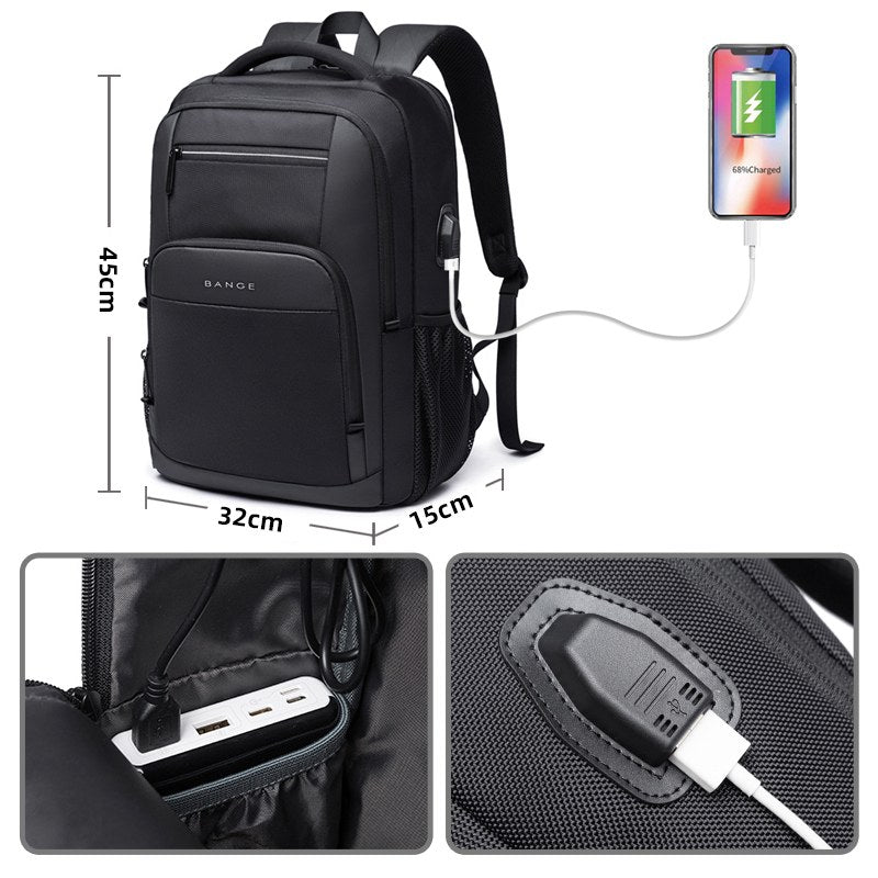 Mochila impermeável unissex com entrada USB para carregamento de bateria de telefone celular (modelo 2) Rede Canan