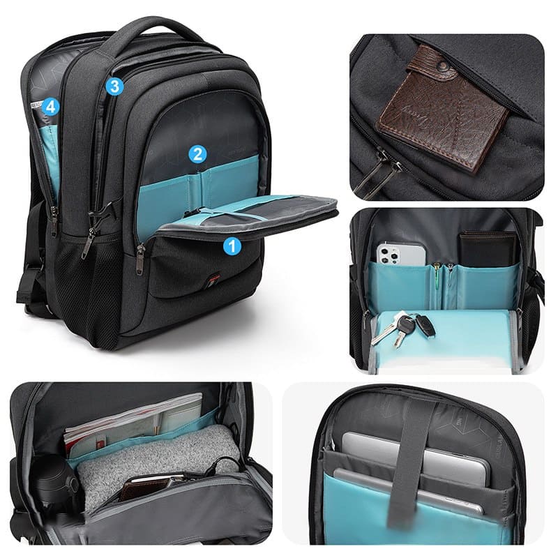 Mochila impermeável unissex com entrada USB para carregamento de bateria de telefone celular (modelo 3)