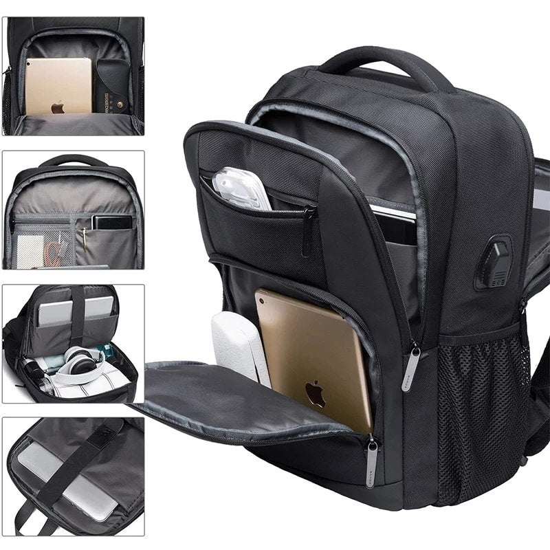 Mochila impermeável unissex com entrada USB para carregamento de bateria de telefone celular (modelo 2) Rede Canan