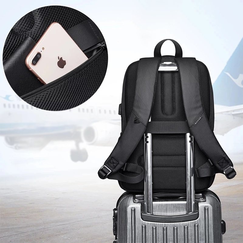 Mochila impermeável unissex com entrada USB para carregamento de bateria de telefone celular (modelo 2) Rede Canan