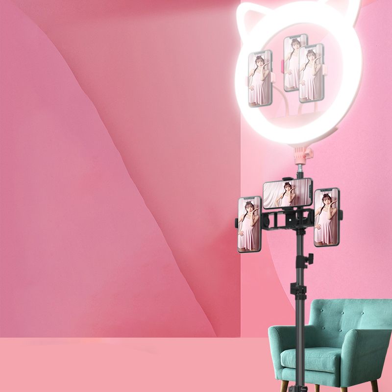 Ring light com formato de orelhas de gato com tripé ajustável, 3 cores e suportes para celular Rede Canan