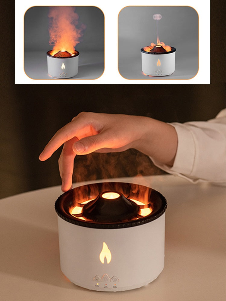Aromatizador, umidificador e luminária simuladora de vulcão com entrada USB Rede Canan