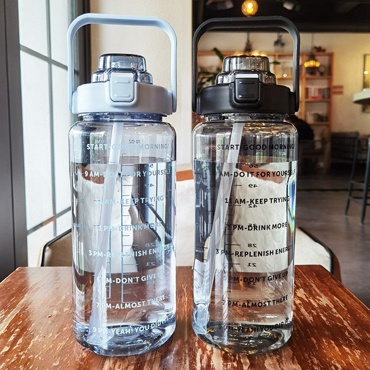 Garrafa de água transparente TikTok à prova de vazamento 2000ml Rede Canan