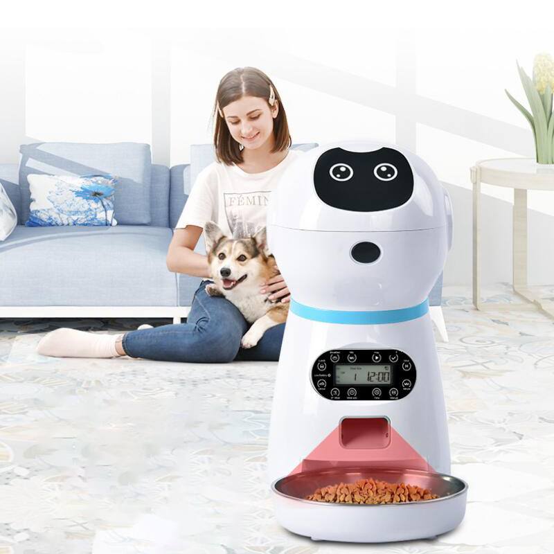 Robô alimentador inteligente para pets com tempo e porção programáveis Rede Canan