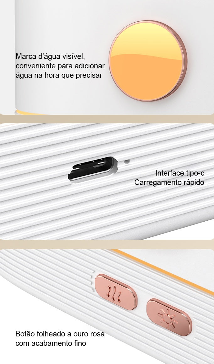 Aromatizador, umidificador e luminária simuladora de chama com entrada USB (modelo 2) Rede Canan