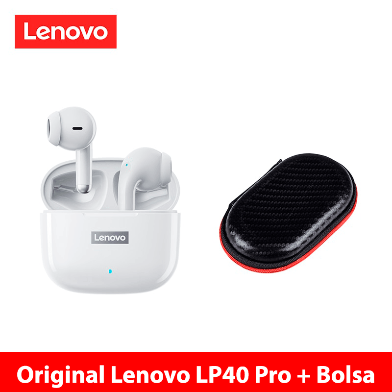 Fone de ouvido sem fio TWS via bluetooth Lenovo LP40 Pro + bolsa de proteção e kit de limpeza - Rede Canan