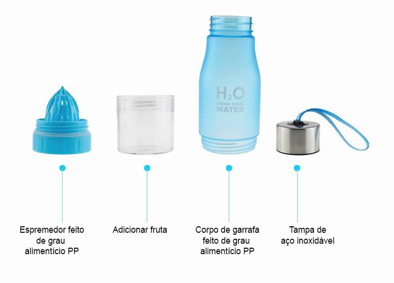 Garrafa com infusor de frutas Rede Canan