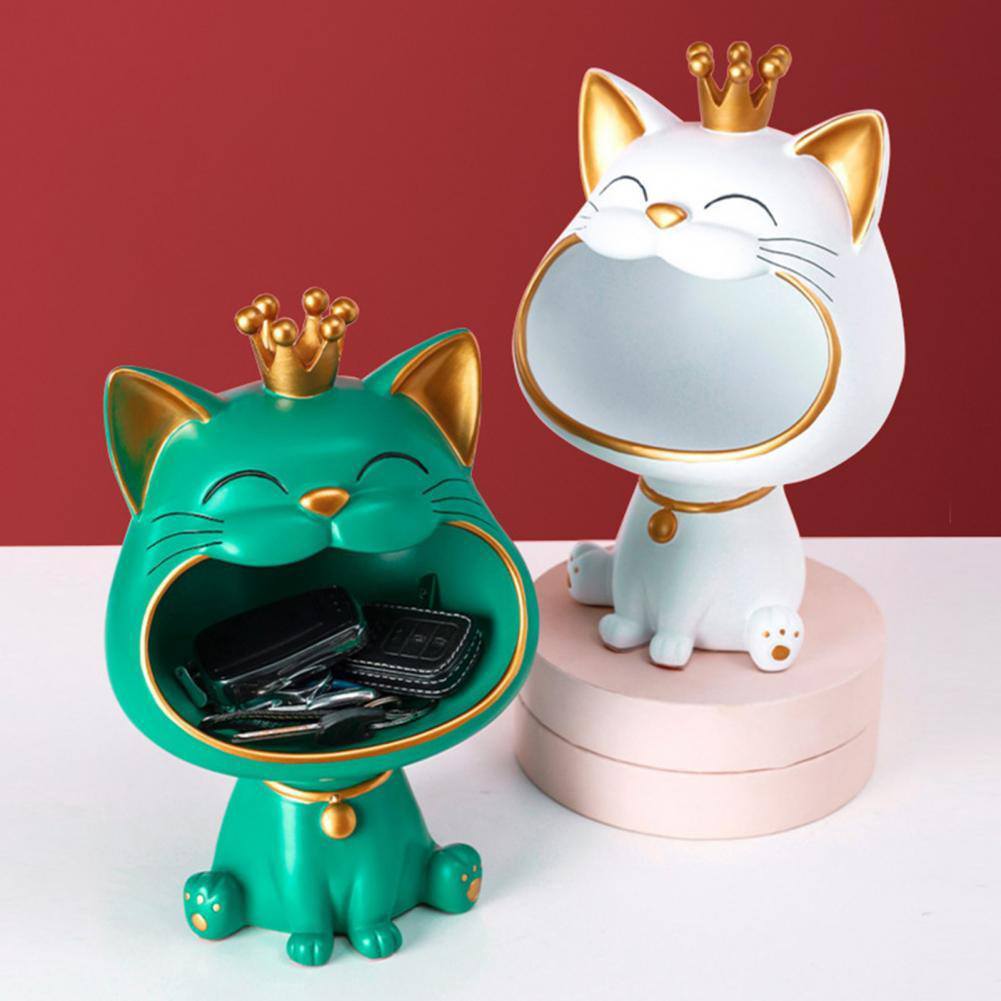 Porta-objetos gato com coroa Rede Canan