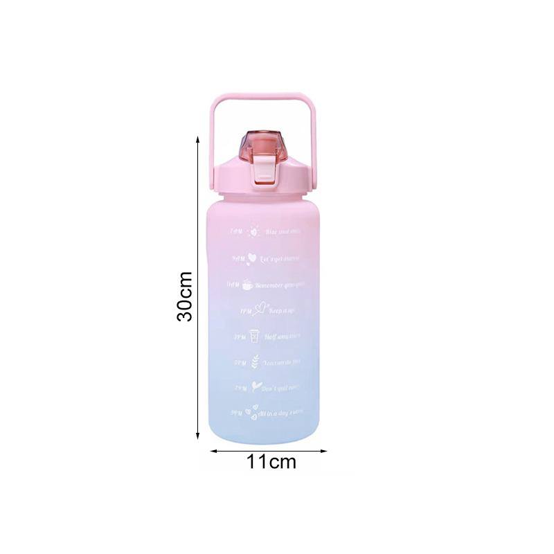 Garrafa de água colorida TikTok à prova de vazamento 2000ml Rede Canan