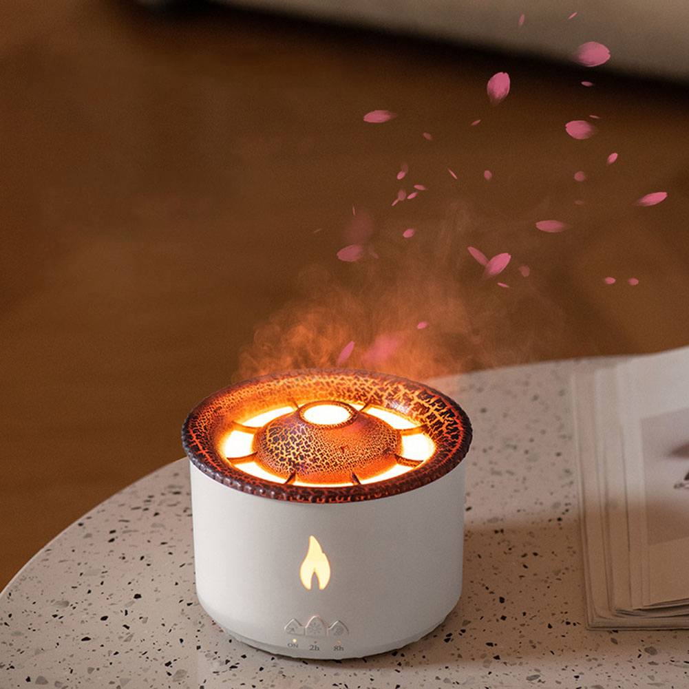 Aromatizador, umidificador e luminária simuladora de vulcão com entrada USB Rede Canan