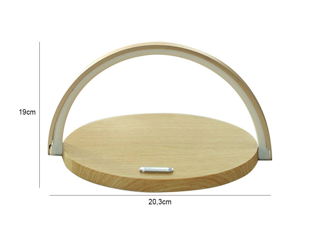 Luminária e suporte com carregador sem fio e por indução acoplado para telefone celular Rede Canan