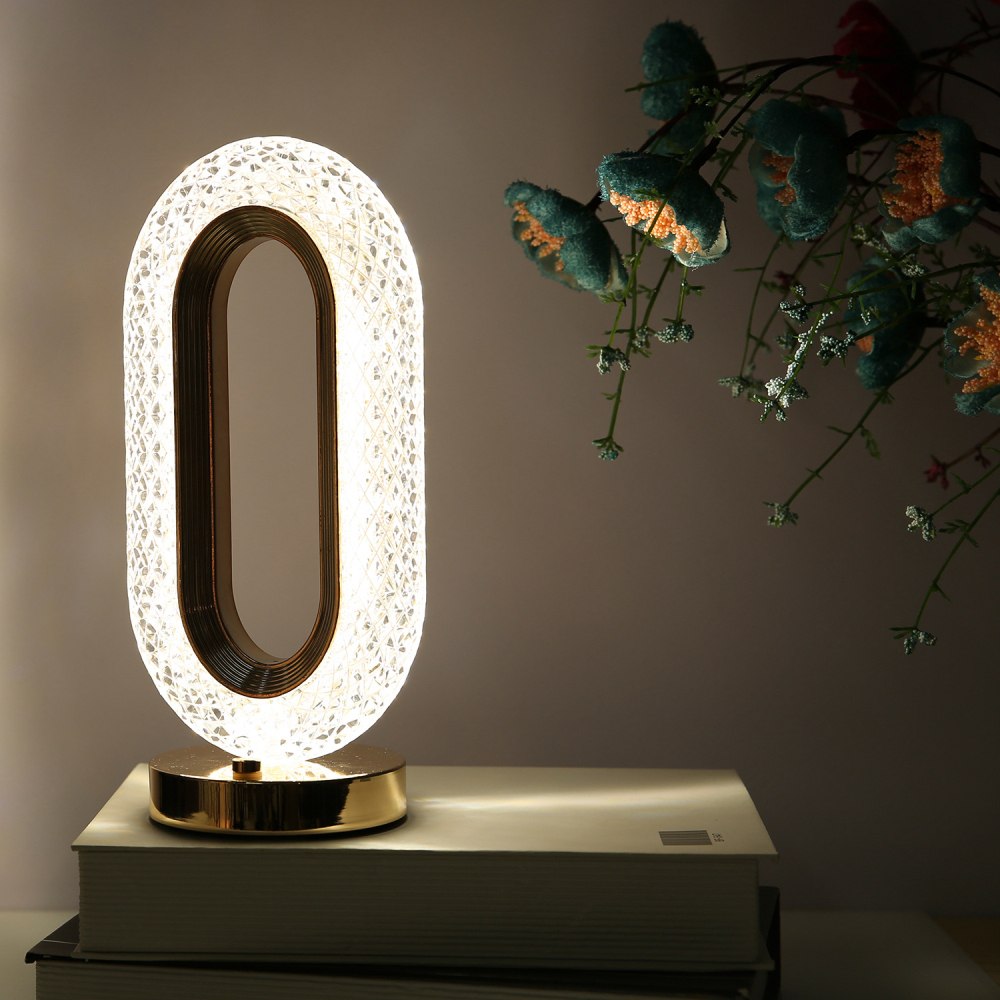Luminária de mesa sofisticada oval Rede Canan