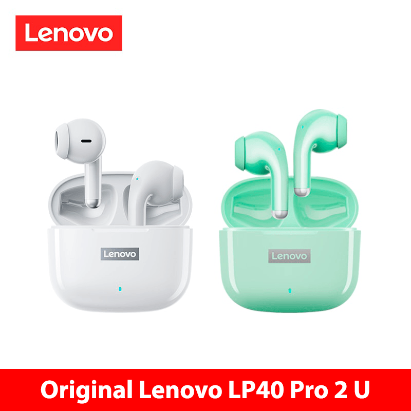 Fone de ouvido sem fio TWS via bluetooth Lenovo LP40 Pro + bolsa de proteção e kit de limpeza - Rede Canan