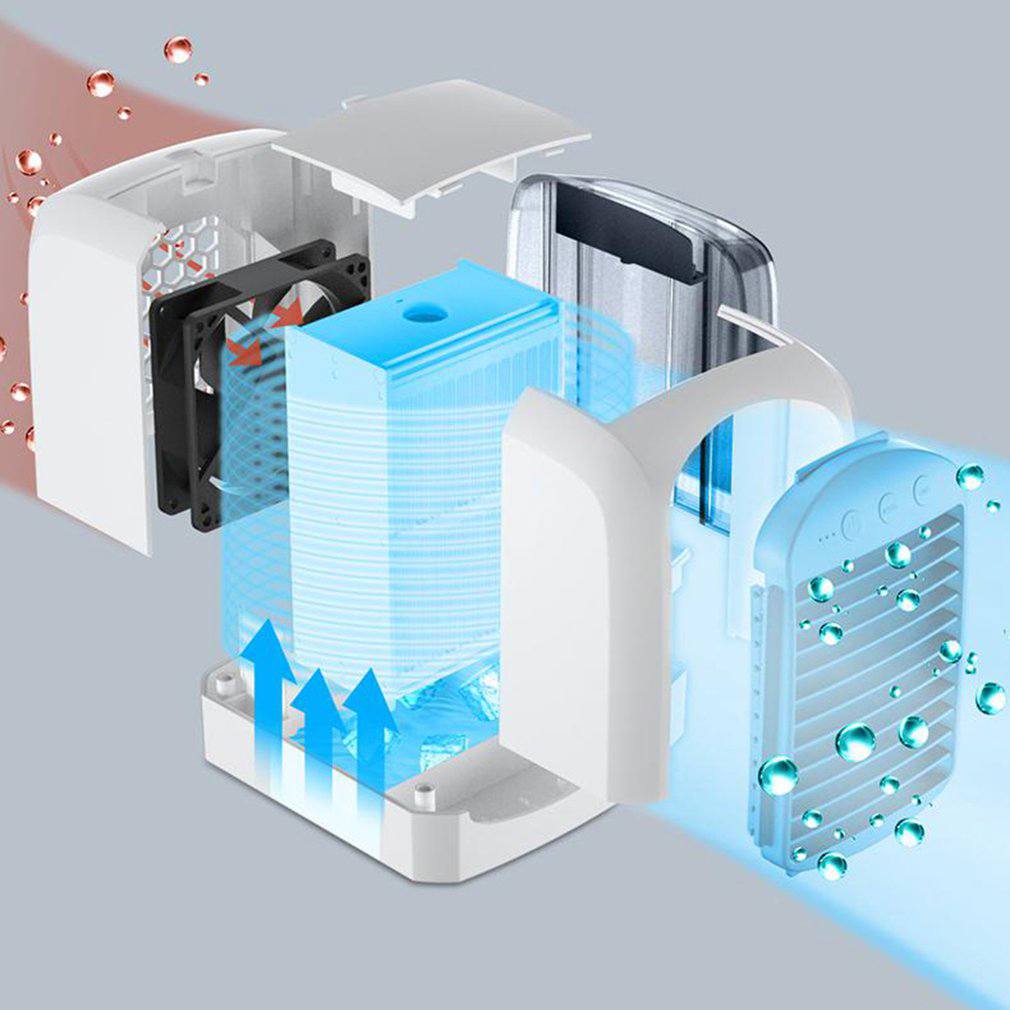 Mini refrigerador/ar condicionado/ventilador portátil com entrada USB (modelo 2) Rede Canan