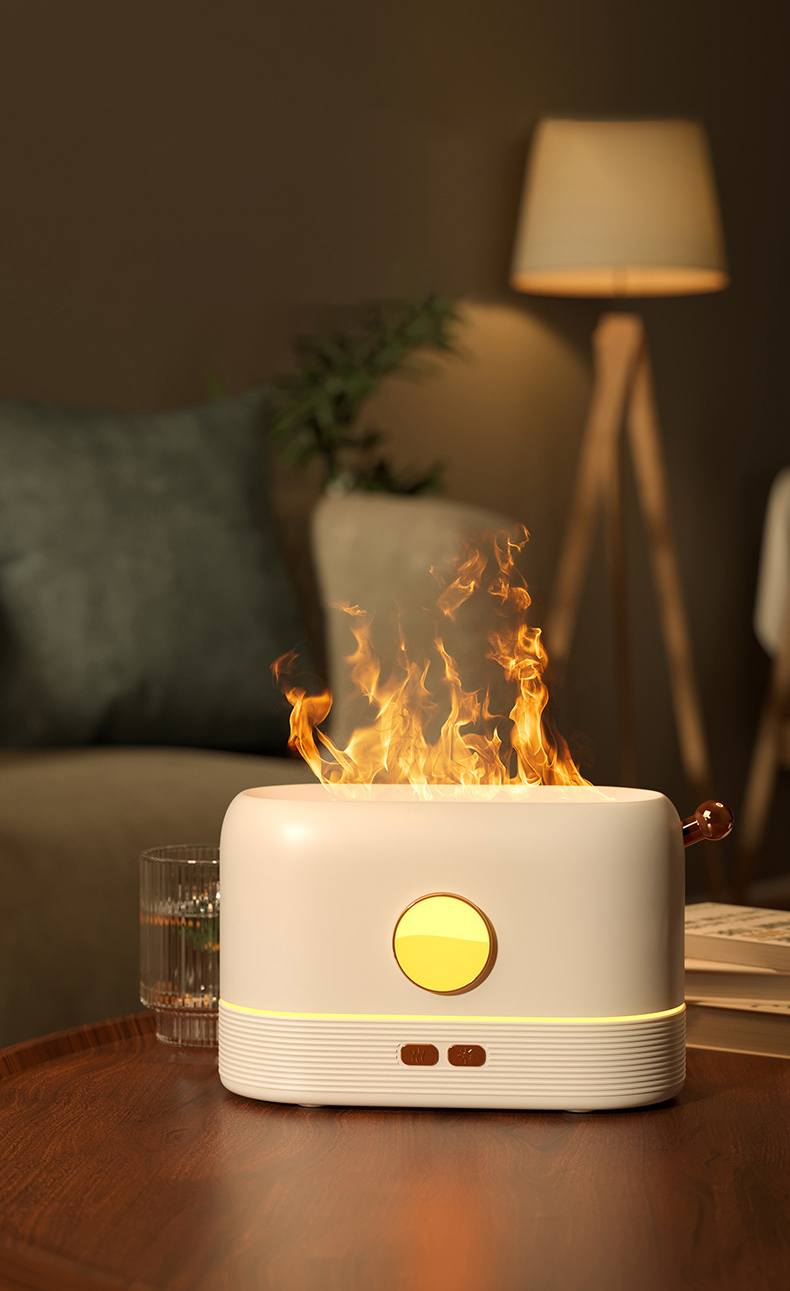 Aromatizador, umidificador e luminária simuladora de chama com entrada USB (modelo 2) Rede Canan