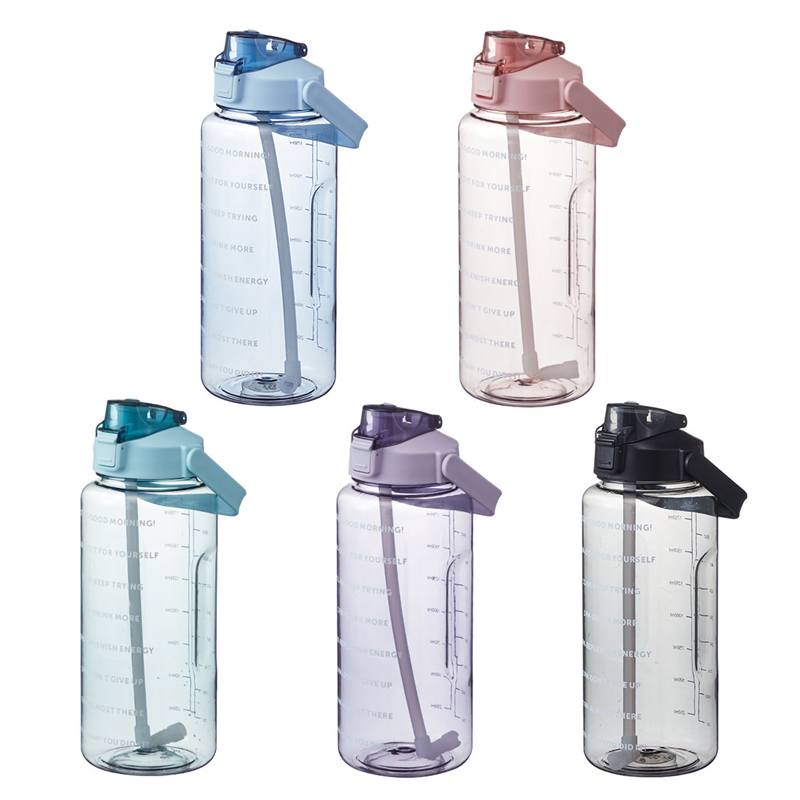 Garrafa de água transparente TikTok à prova de vazamento 2000ml Rede Canan