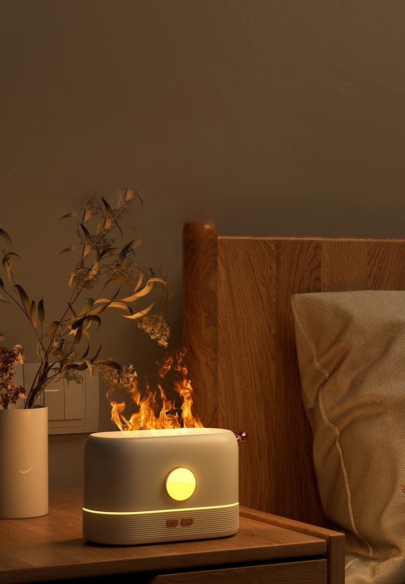 Aromatizador, umidificador e luminária simuladora de chama com entrada USB (modelo 2) Rede Canan