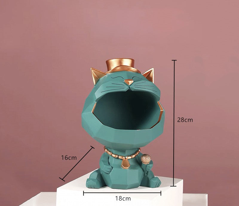 Porta-objetos gato de chapéu Rede Canan