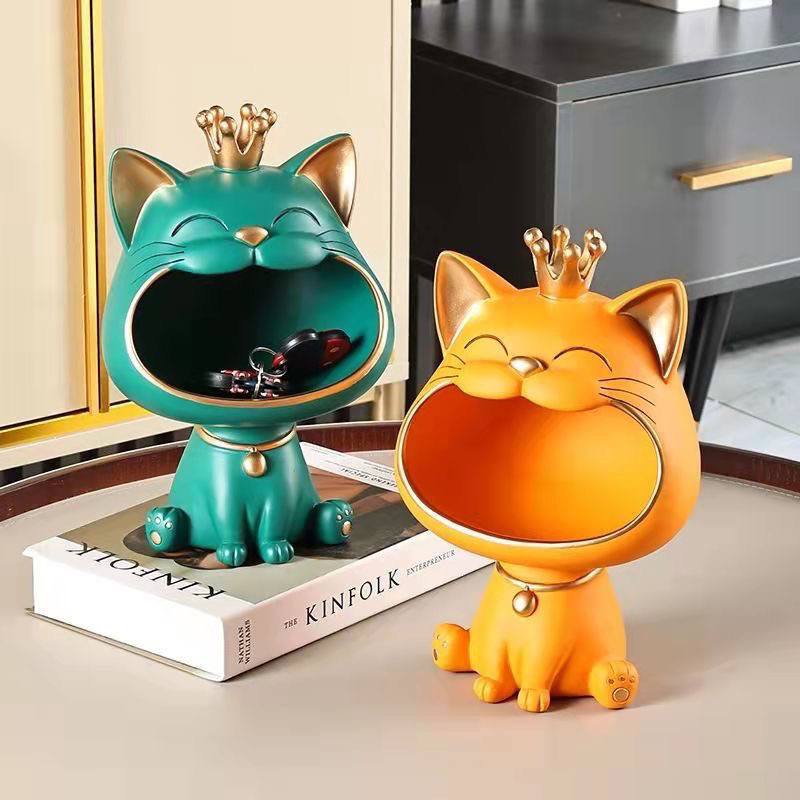 Porta-objetos gato com coroa Rede Canan