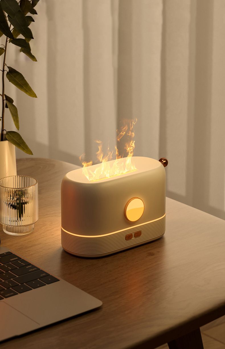 Aromatizador, umidificador e luminária simuladora de chama com entrada USB (modelo 2) Rede Canan