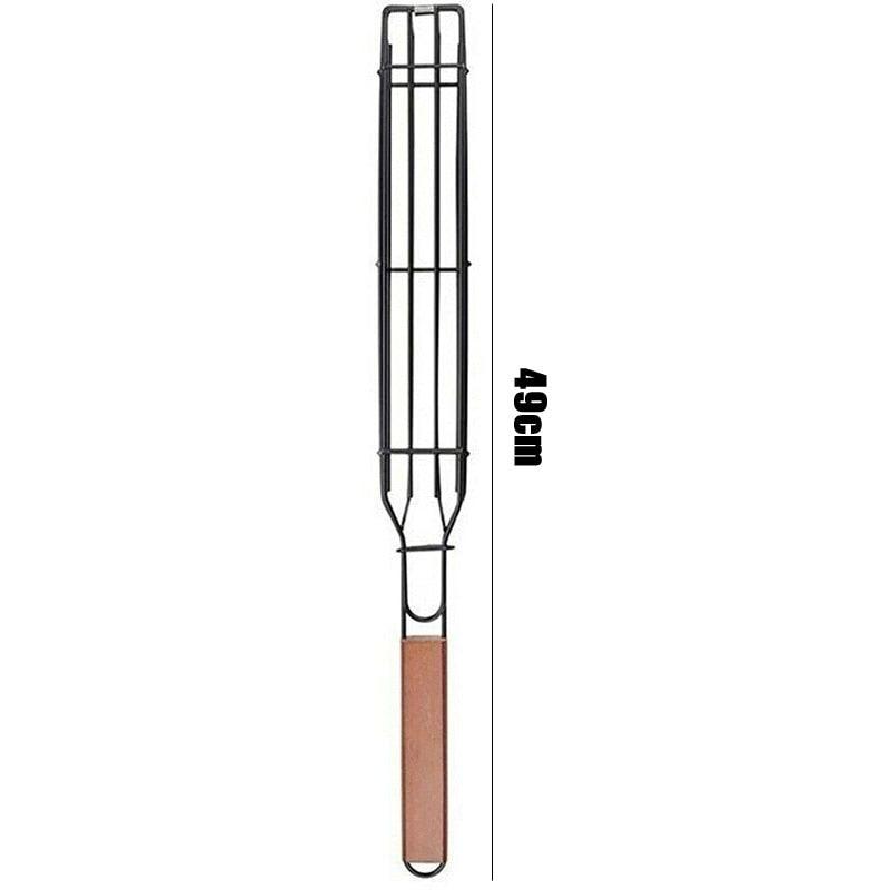 Cesta de aperitivos inox antiaderente para grelhar em churrasqueira - Rede Canan