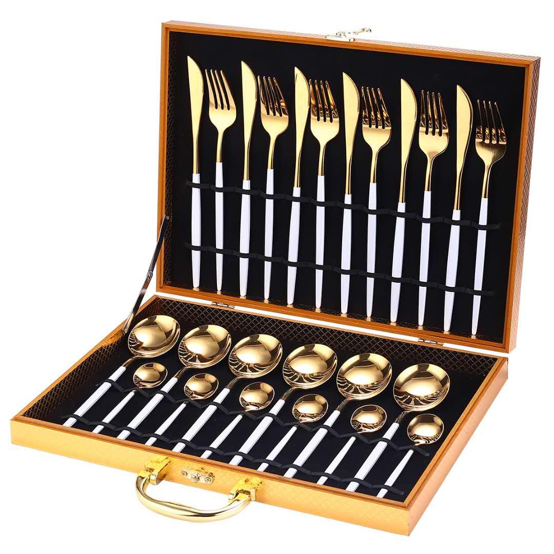 Conjunto de 24 peças de talheres inox - Rede Canan