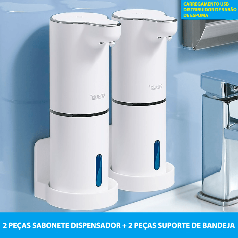 Dispenser de espuma de sabão automático com sensor infravermelho e carregamento USB - Rede Canan