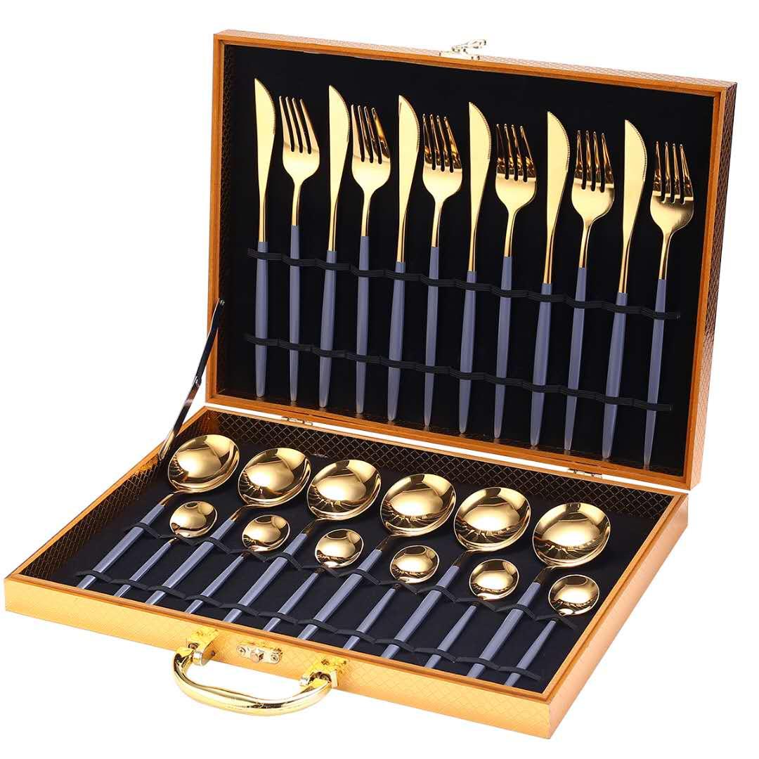 Conjunto de 24 peças de talheres inox - Rede Canan