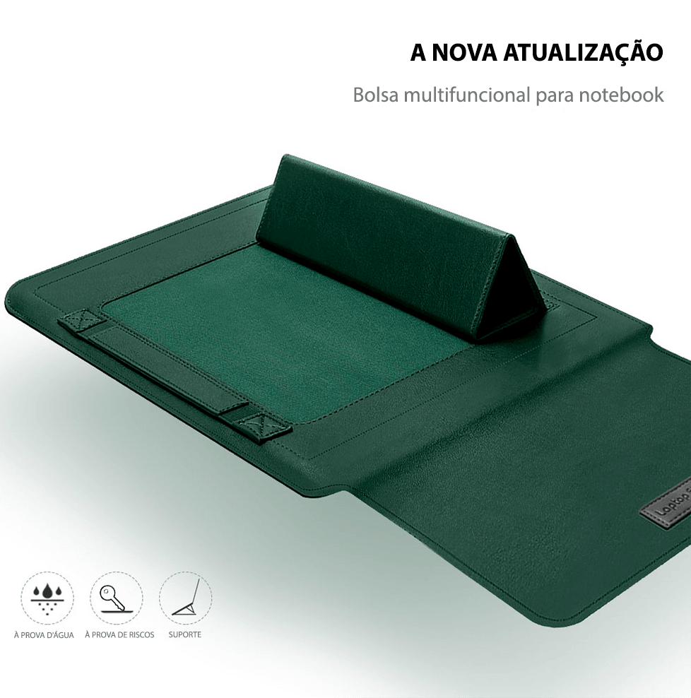 Mouse pad / pasta com suporte para notebook + estojo para mouse e estojo para carregador - Rede Canan