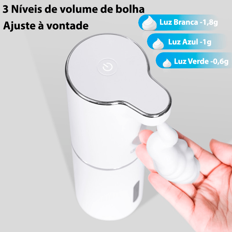 Dispenser de espuma de sabão automático com sensor infravermelho e carregamento USB - Rede Canan