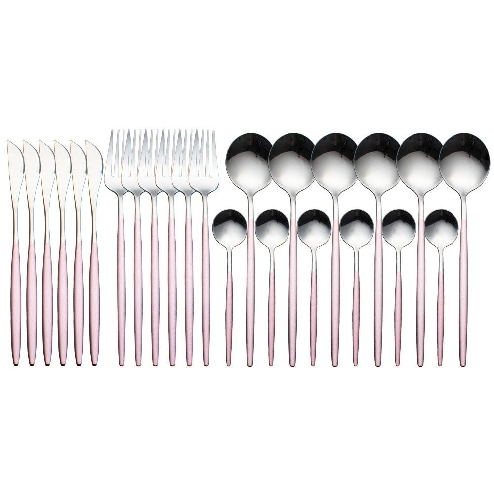 Conjunto de 24 peças de talheres inox - Rede Canan