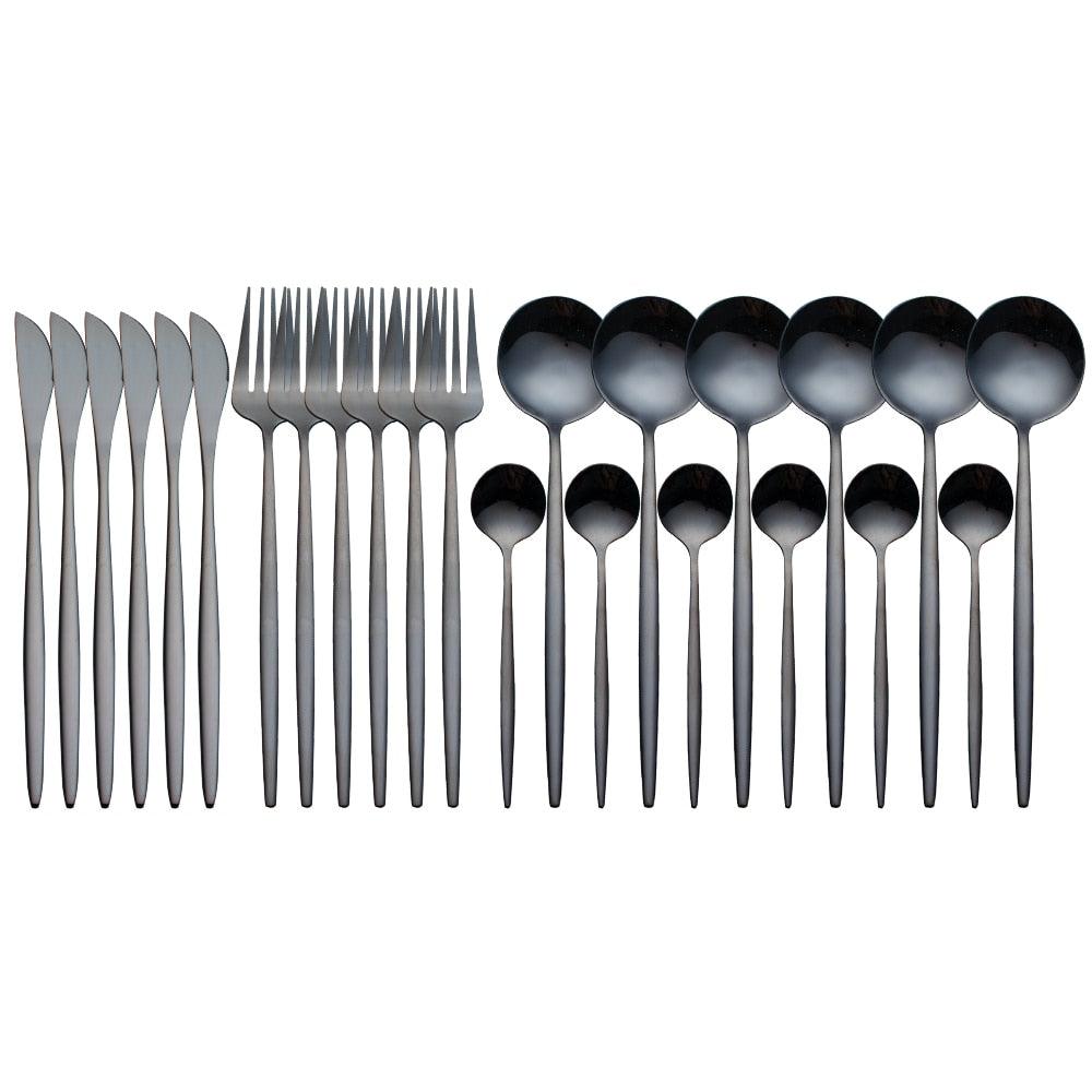 Conjunto de 24 peças de talheres inox - Rede Canan