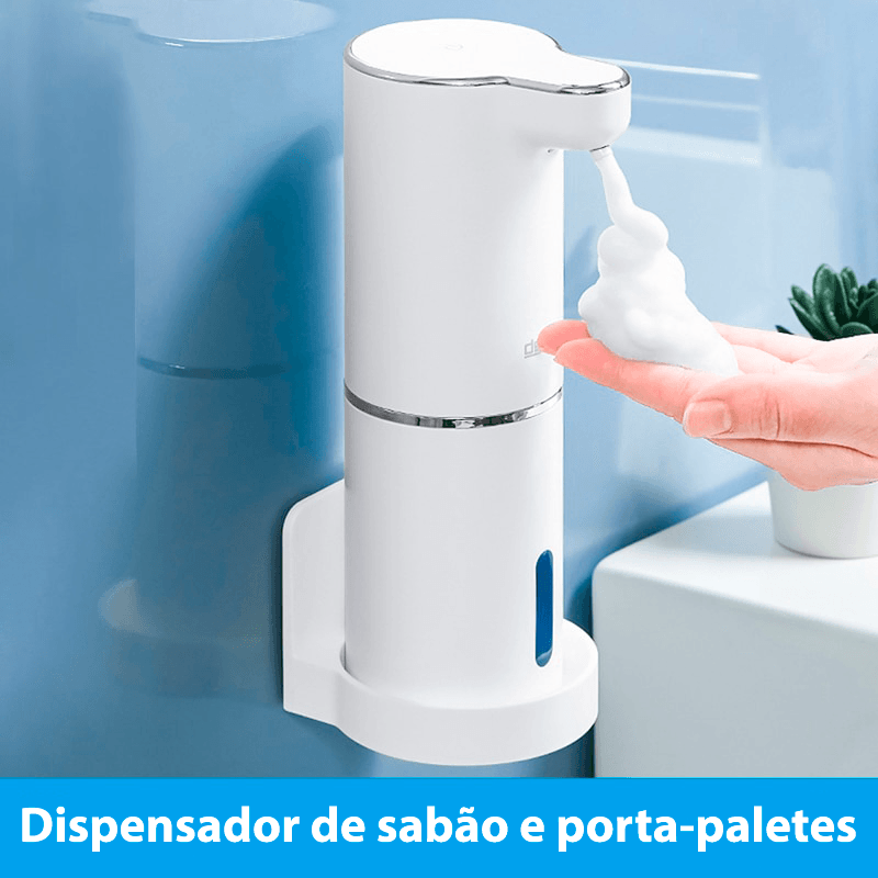 Dispenser de espuma de sabão automático com sensor infravermelho e carregamento USB - Rede Canan