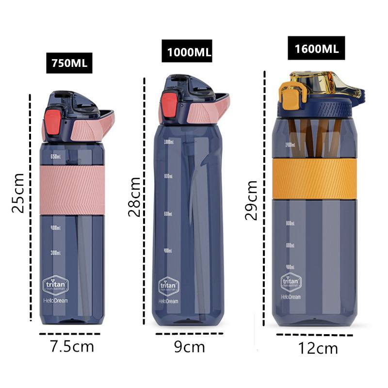 Garrafa de água à prova de vazamento 750ml/1000ml/1600ml Rede Canan