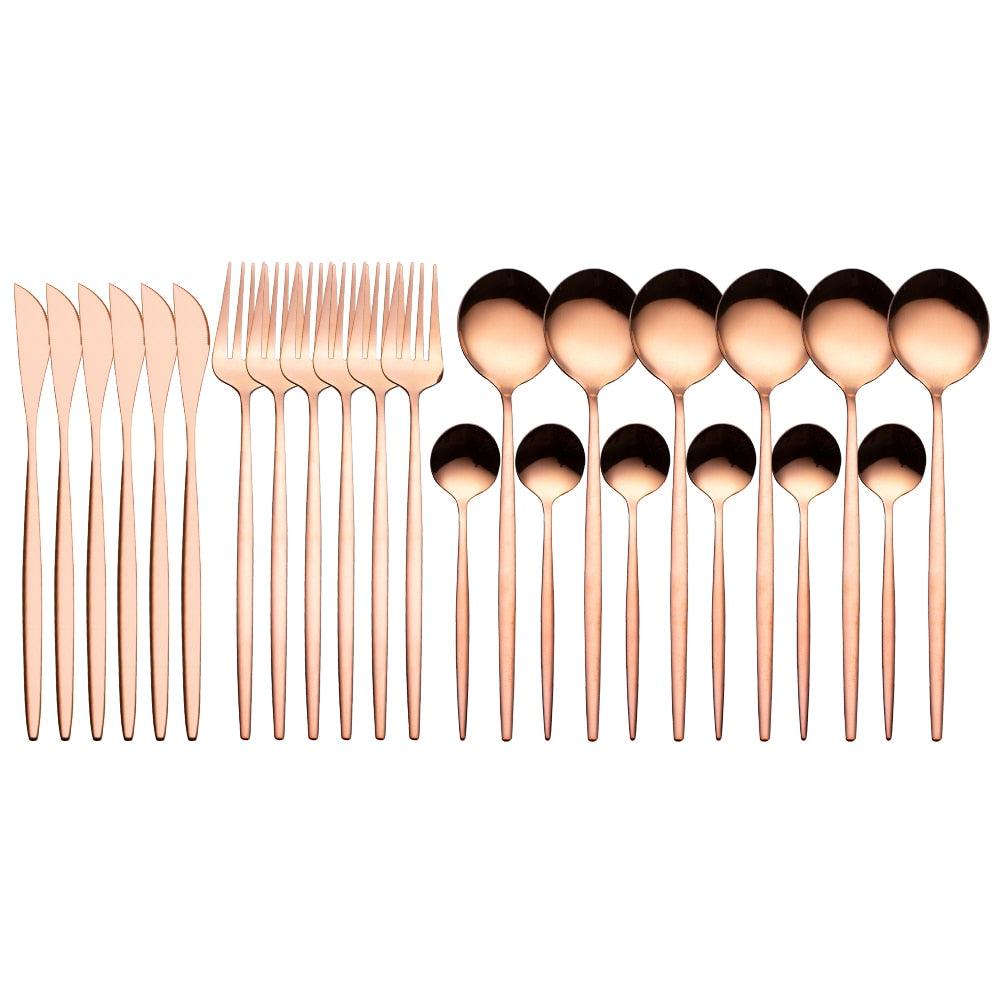 Conjunto de 24 peças de talheres inox - Rede Canan