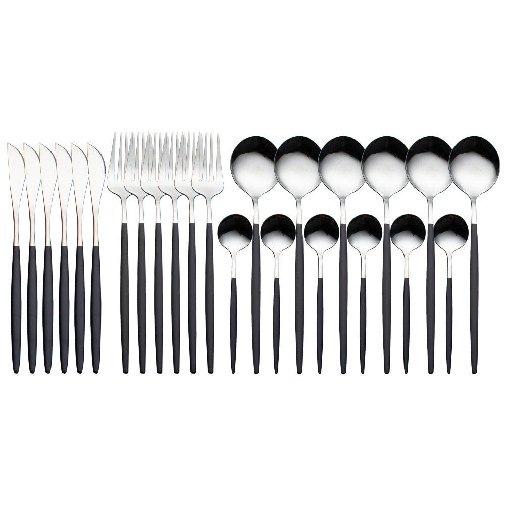 Conjunto de 24 peças de talheres inox - Rede Canan