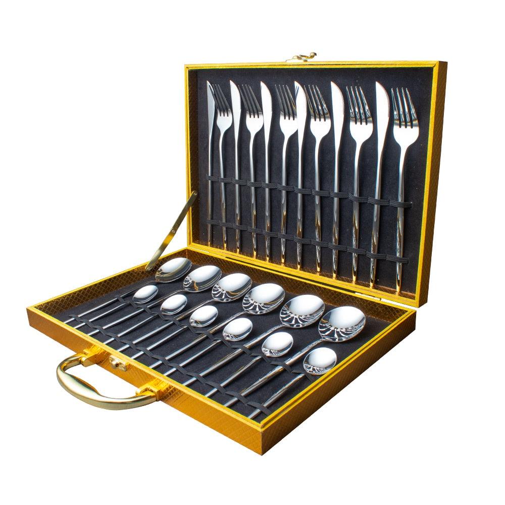 Conjunto de 24 peças de talheres inox - Rede Canan