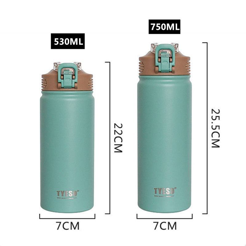 Garrafa térmica inox à prova de vazamento 530ml/750ml Rede Canan