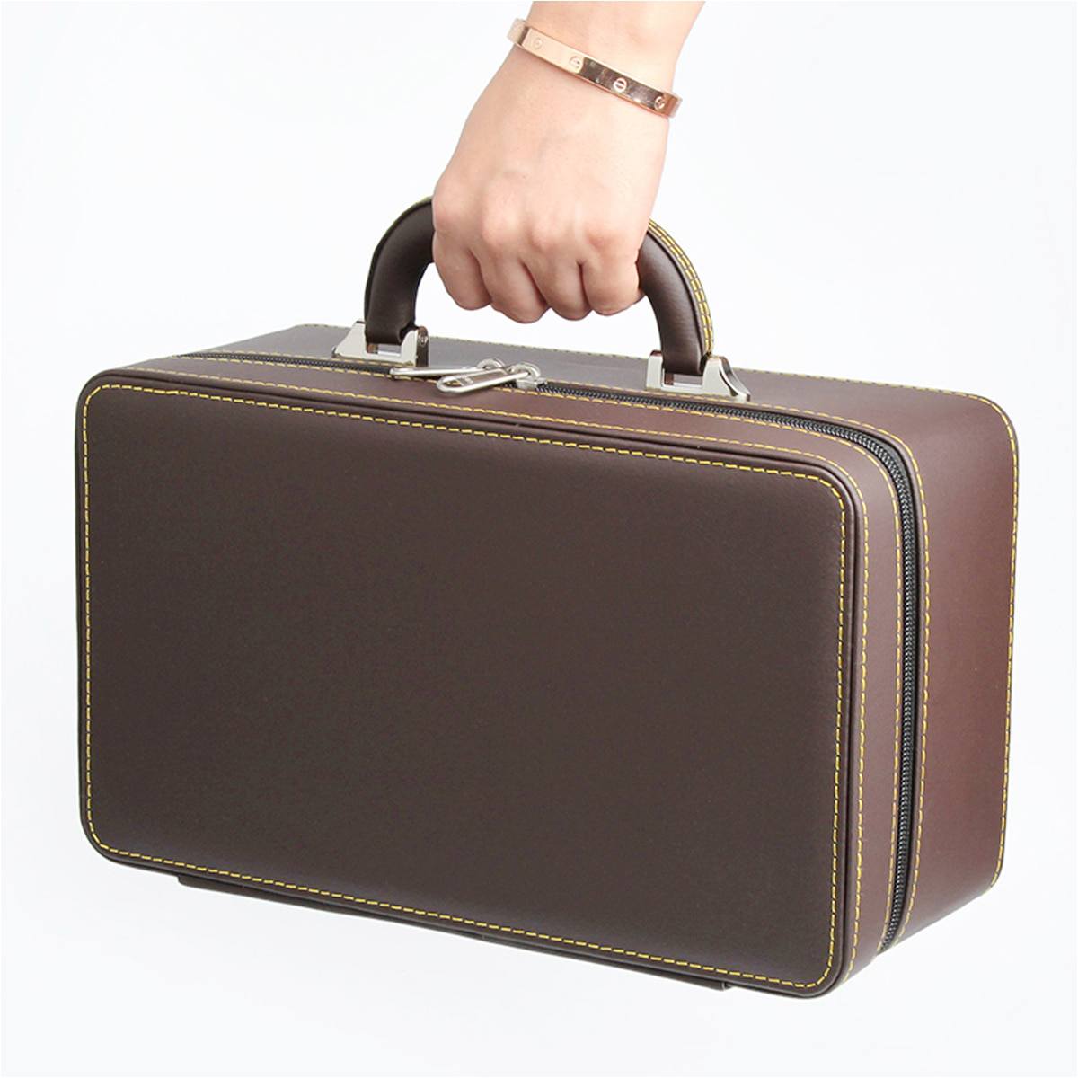 Nécessaire maletinha para joias – porta-joias com 3 compartimentos (modelo 1) Rede Canan