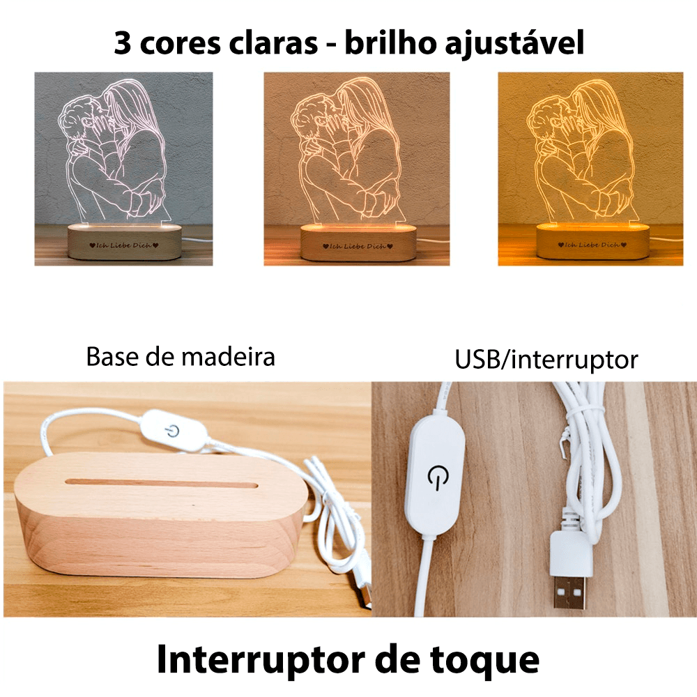 Luminária de LED 3D personalizada em acrílico - Rede Canan