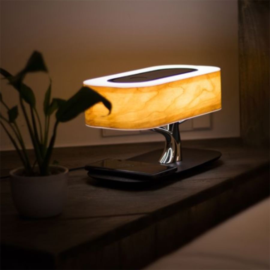 Luminária árvore multifunções – carregador sem fio e por indução acoplado para celular com bluetooth 4.0 Rede Canan