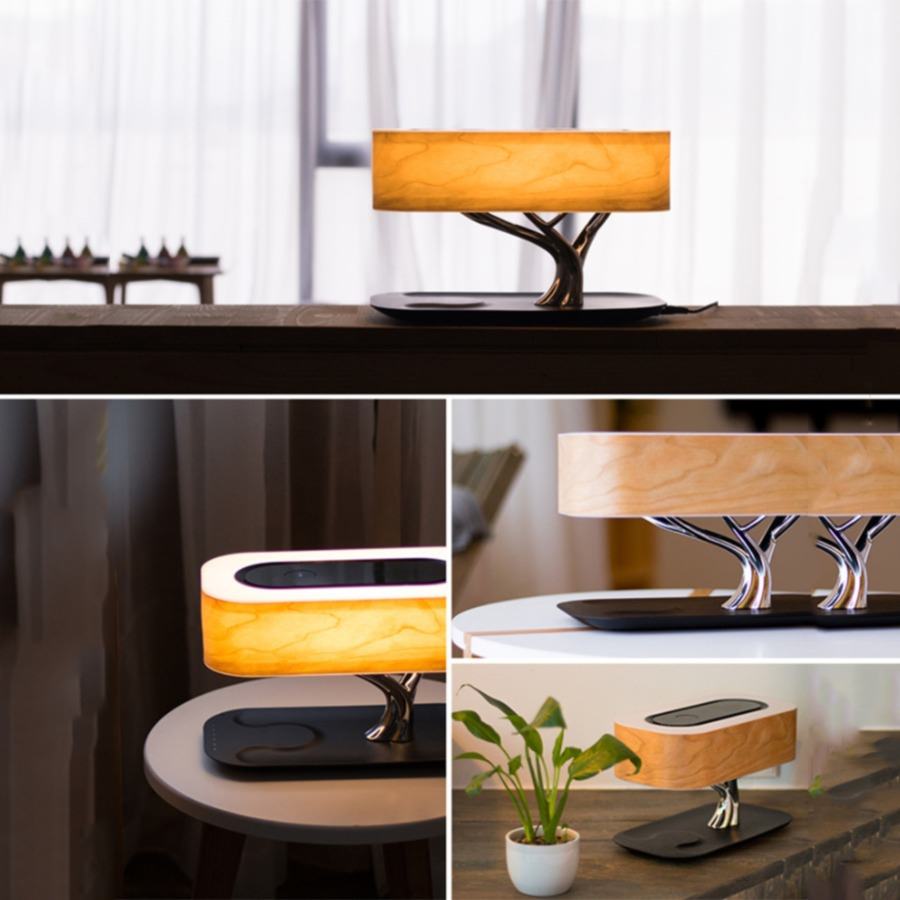 Luminária árvore multifunções – carregador sem fio e por indução acoplado para celular com bluetooth 4.0 Rede Canan