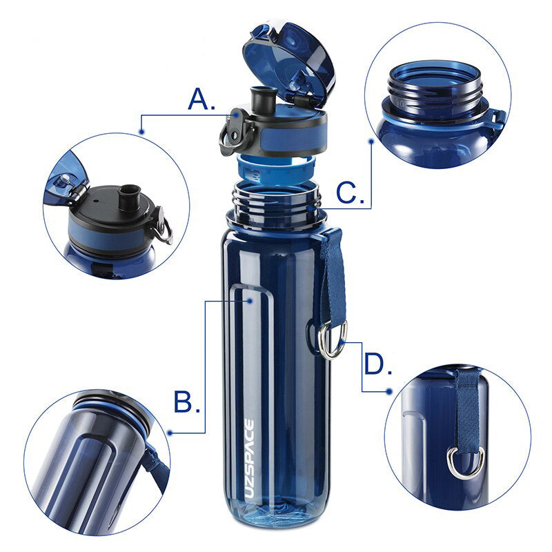 Garrafa de água à prova de vazamento 350ml/500ml/950ml/1500ml Rede Canan