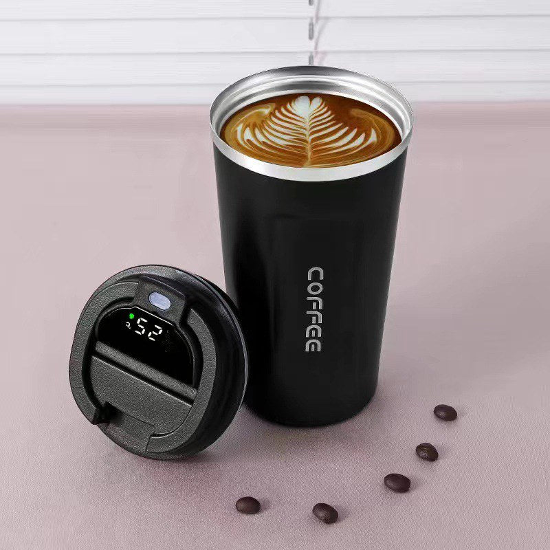 Copo térmico inox inteligente com medidor de temperatura Rede Canan