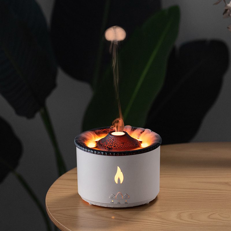 Aromatizador, umidificador e luminária simuladora de vulcão com entrada USB Rede Canan