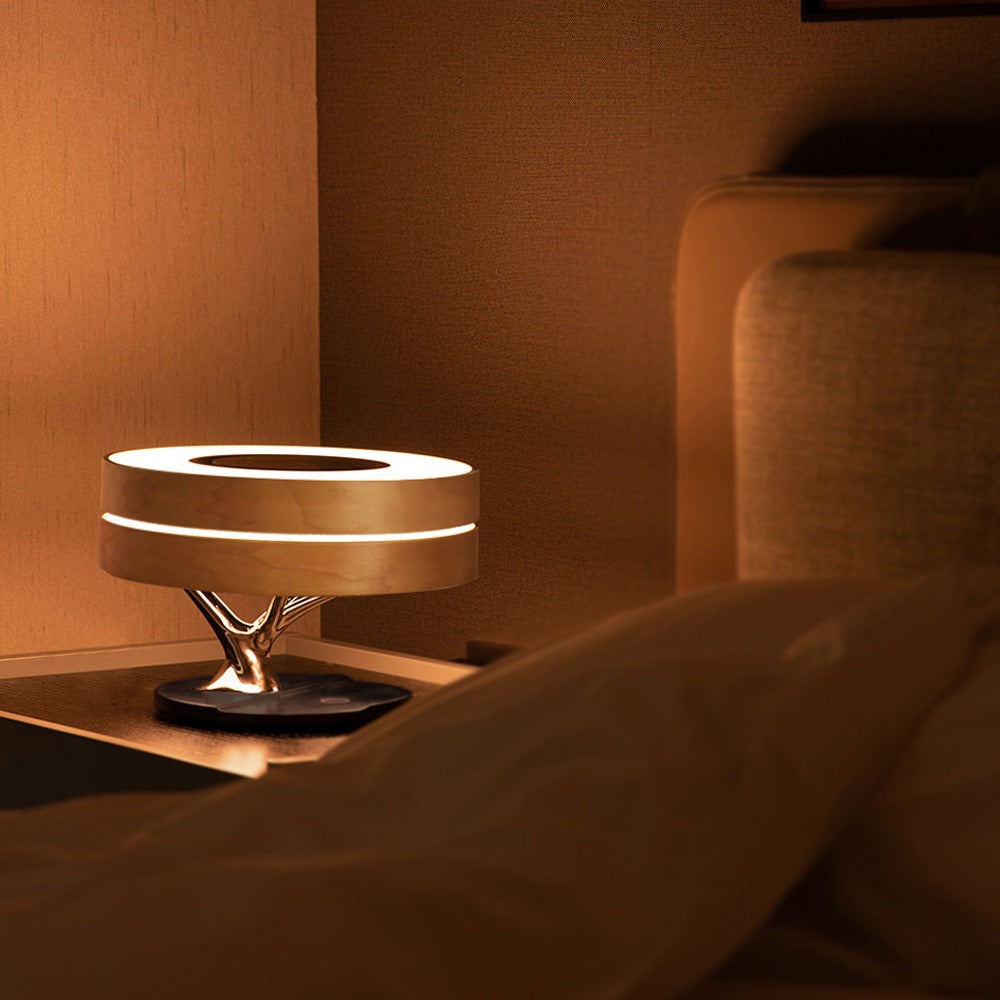 Luminária árvore multifunções – carregador sem fio e por indução acoplado para celular e bluetooth 5.0 Rede Canan