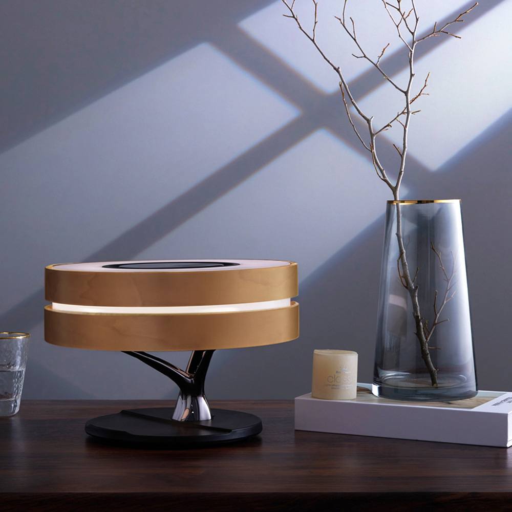 Luminária árvore multifunções – carregador sem fio e por indução acoplado para celular e bluetooth 5.0 Rede Canan